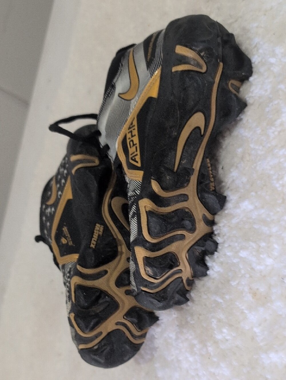 Nike Kids Black and Gold Alpha Turf Sneakers - Picture 3 of 3